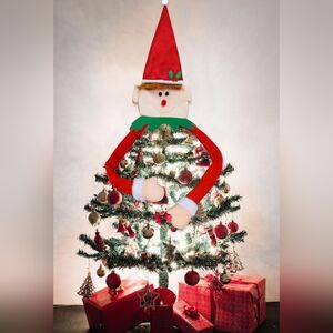 Threetols Christmas Tree Topper Elf, Large Christmas Tree Topper Elf Head Hugger